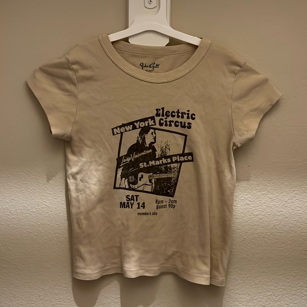 John Galt Brandy Melville New York Electric Circus baby tee T-shirt